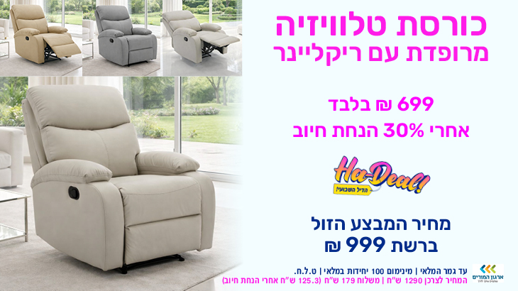 כורסת טלוויזיה עם ריקליינר